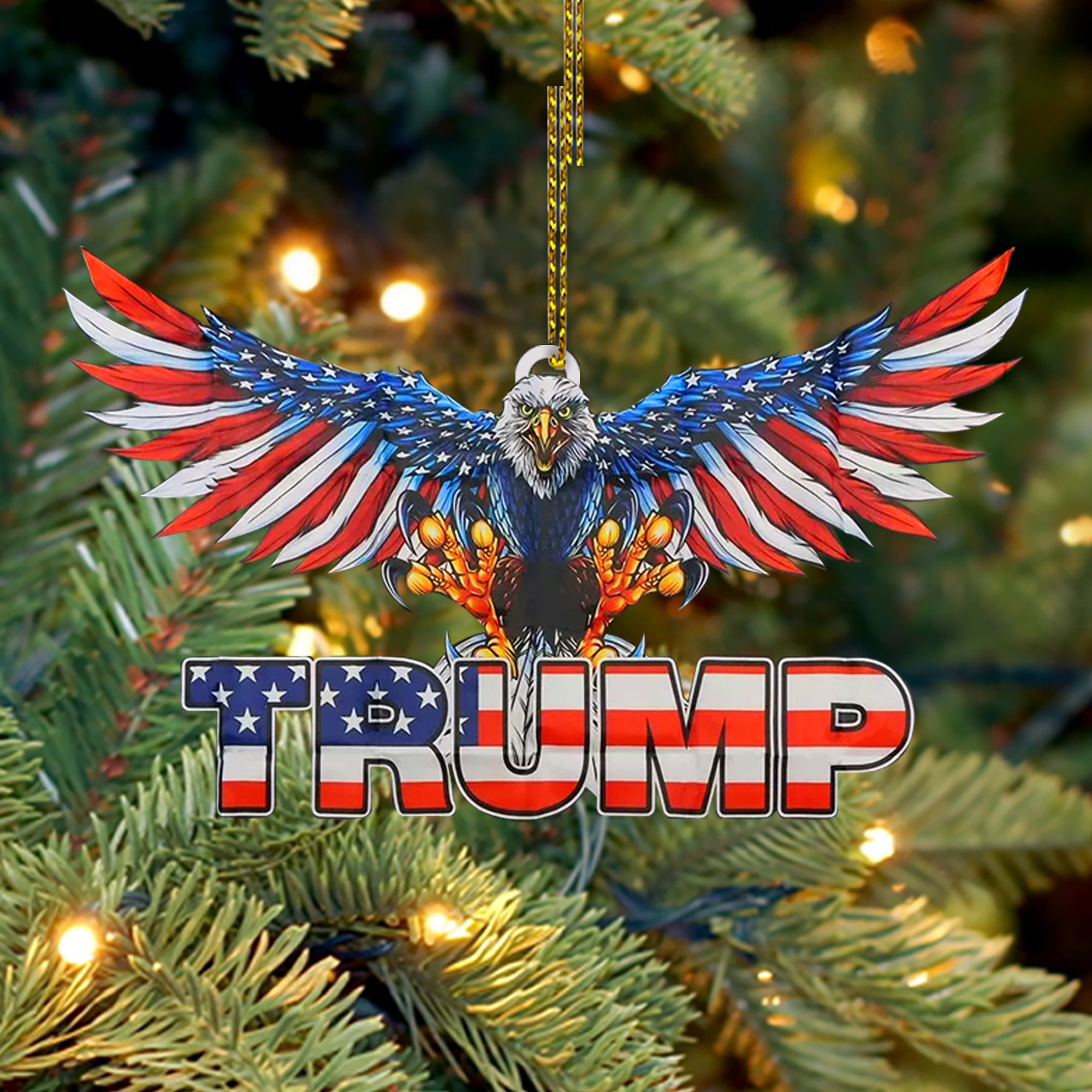 Trump 2024 USA Eagle Ornament MAGA Christmas Decor Ornament