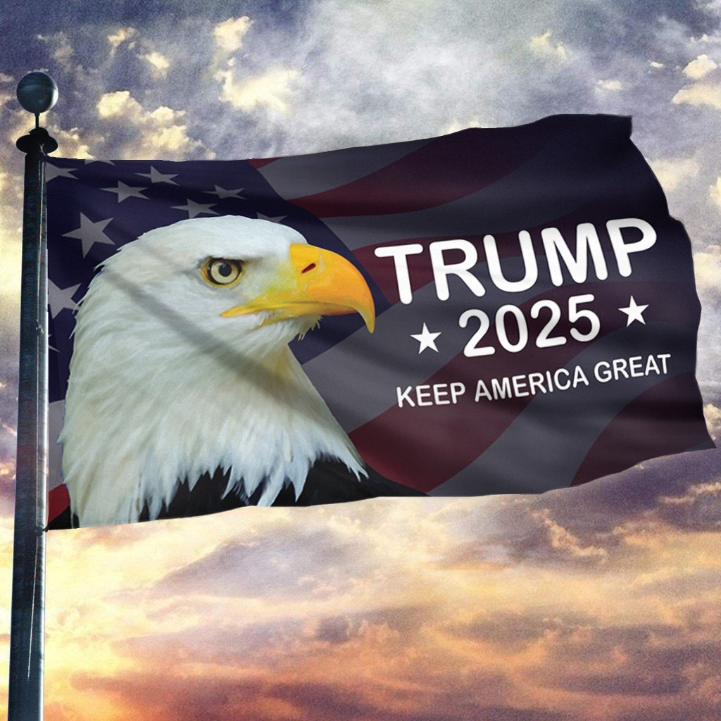 Trump 2025 Eagle American Flag Keep America Great Flag Home Decoration Gifts For Trumpers