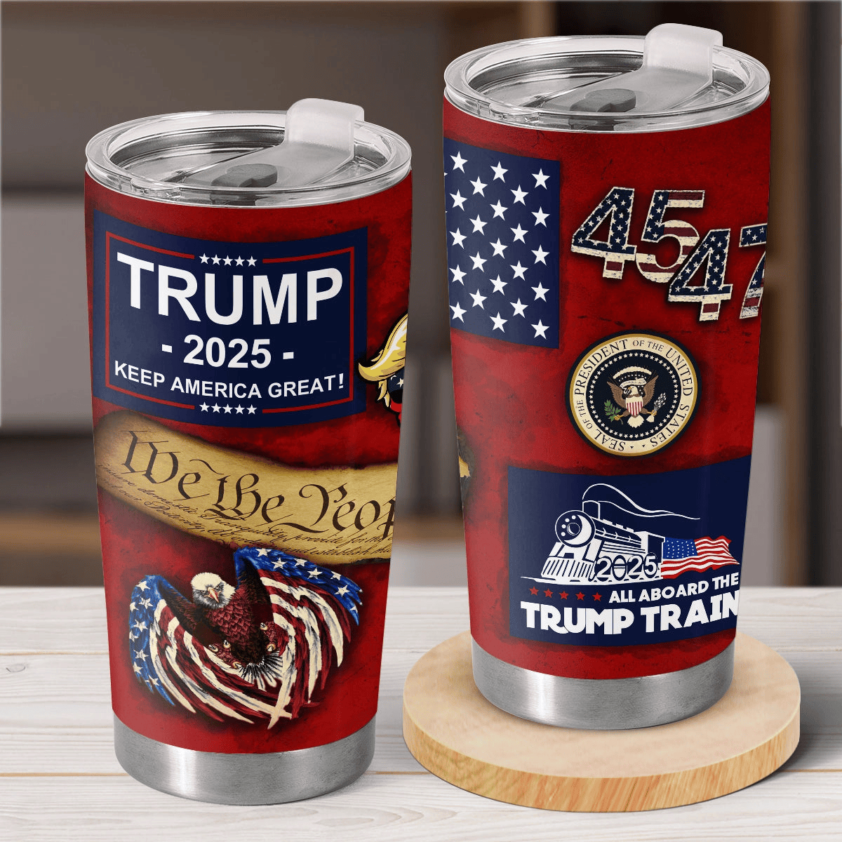 Trump 2025 Keep America Great Tumbler Patriotic Gift for MAGA Supporters