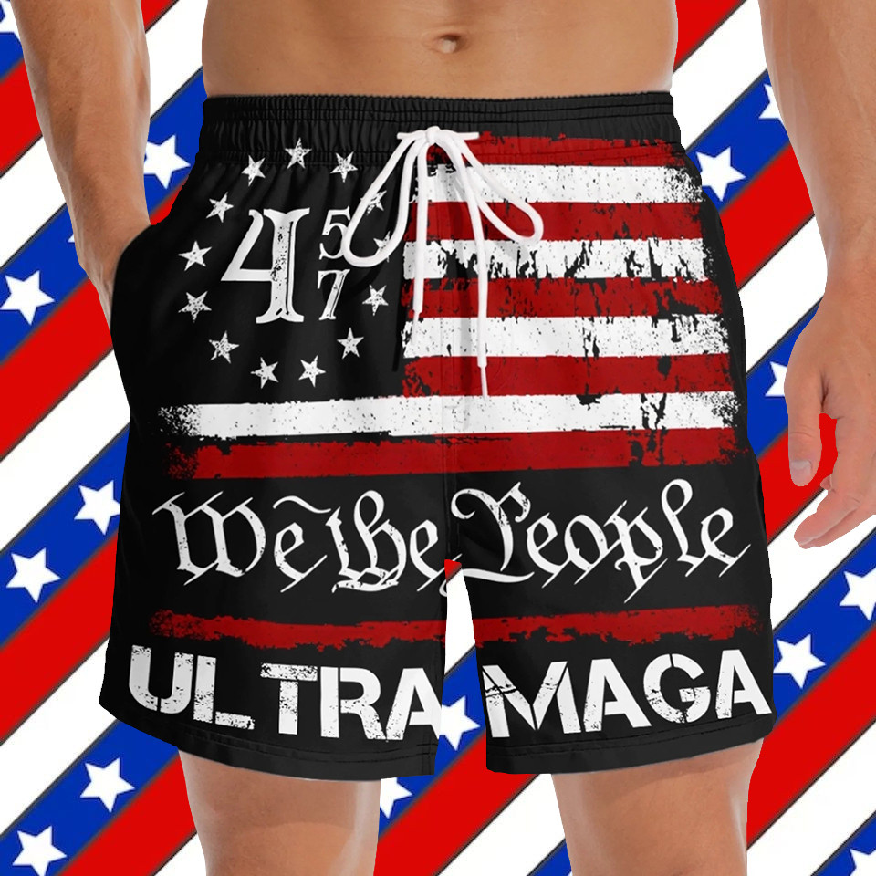 Trump 45 47 Hawaiian Shorts Ultra Maga Clothing Trump Supporter Gifts For Men