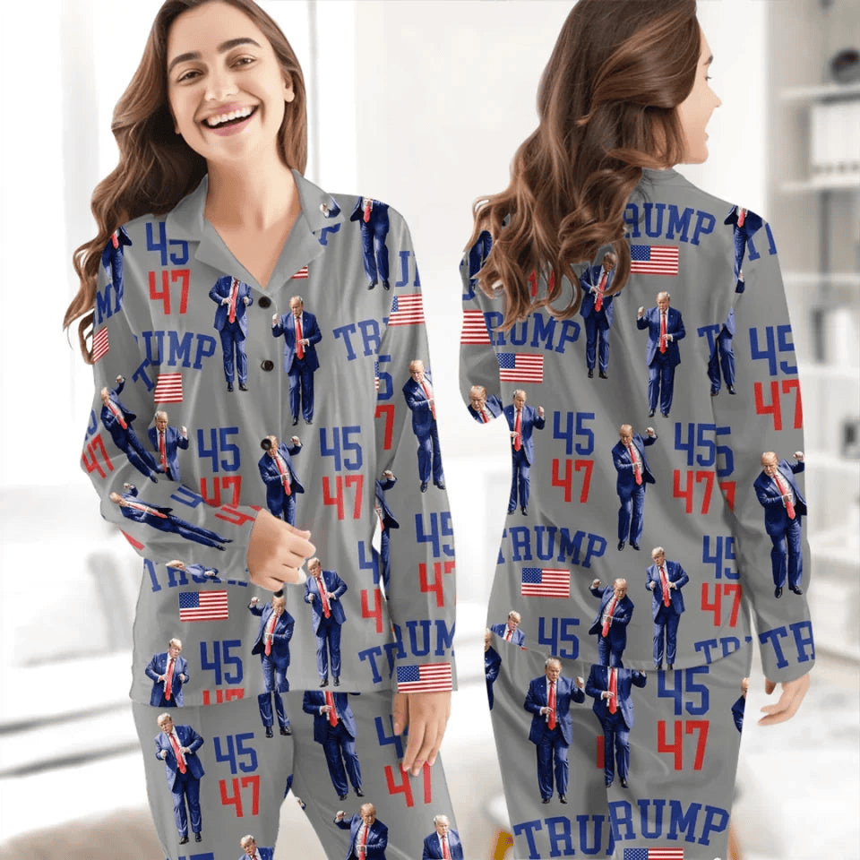 Trump 45 47 Pajamas Set Gift For Conservative Supporters
