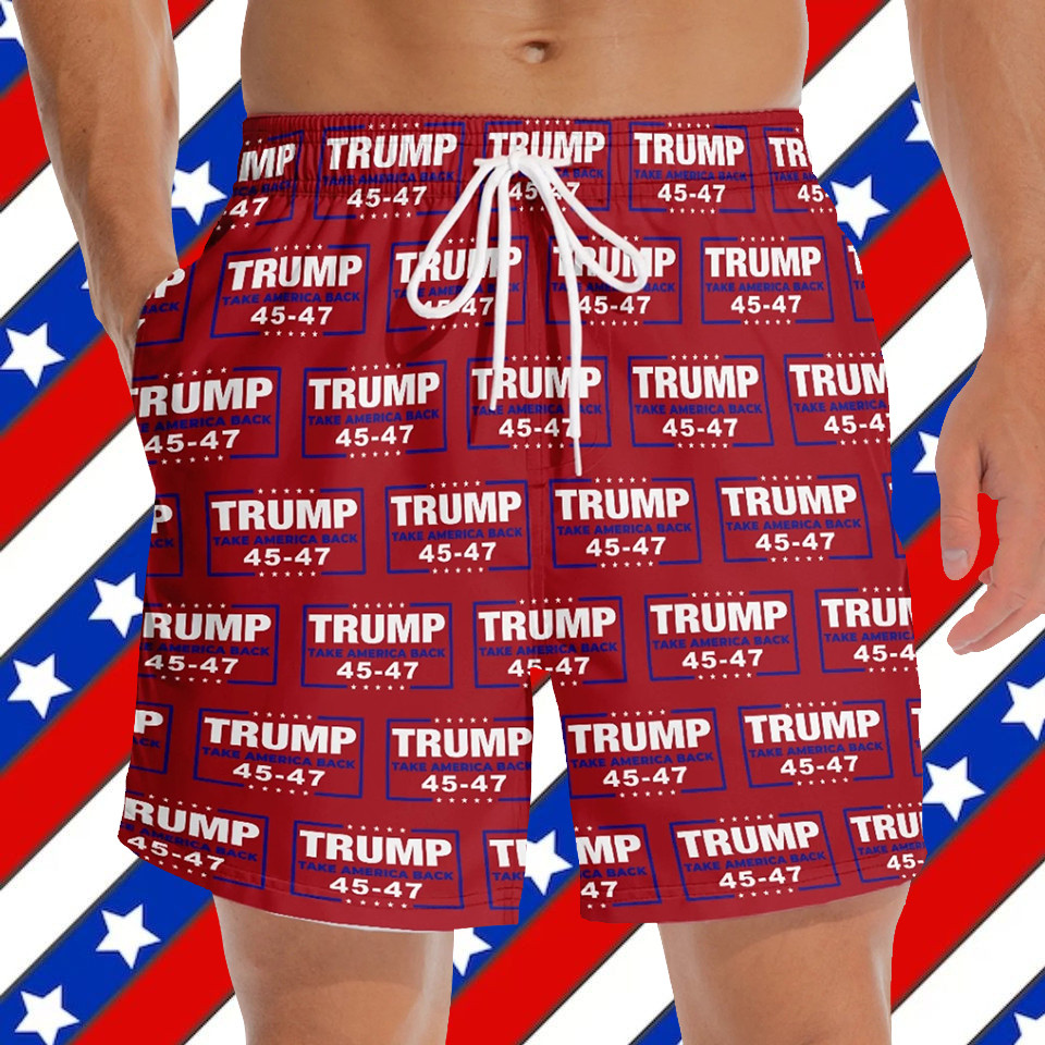 Trump 45 47 Take America Back Hawaiian Shorts Trump Merch Gifts For Republicans Supporters