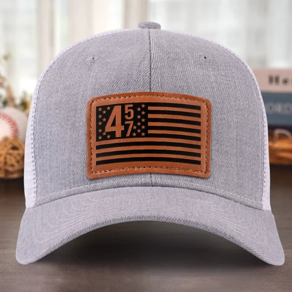 Trump 45 47 Trucker Hat USA Flag Support President Donald Trump Patriotic Cap Presents