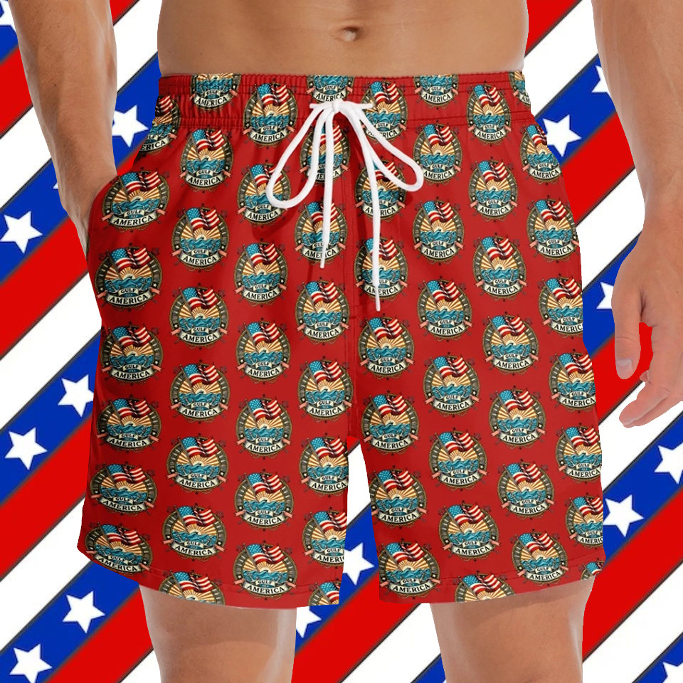 Trump American Flag Hawaiian Shorts Donald Trump Merchandise Gifts For Men