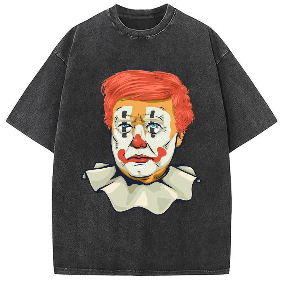 Trump Clown Meme Washed T-Shirt Soft Comfortable Daily T Shirt Gifts For Besties