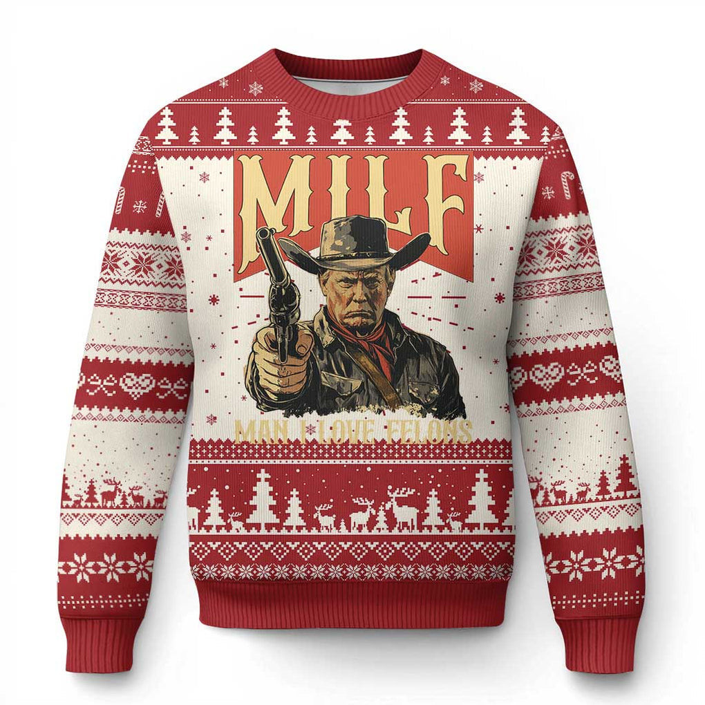 Trump Cowboy Milf Ugly Christmas Sweater Fun Xmas Gift Ideas For Families