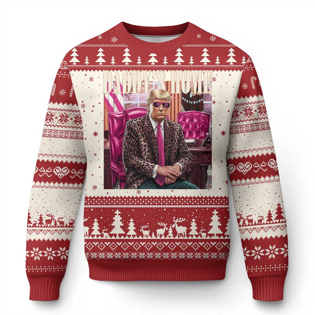 Trump Daddy's Home Ugly Christmas Sweater Top Trump Jumpers Present For Fans