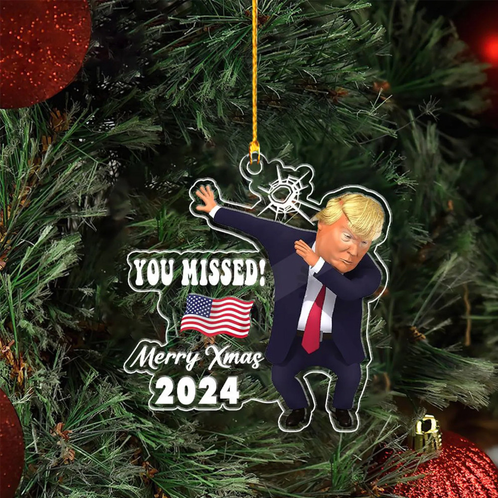 Trump Fight Fight Ornament Shape Bulletproof Christmas Tree Ornaments