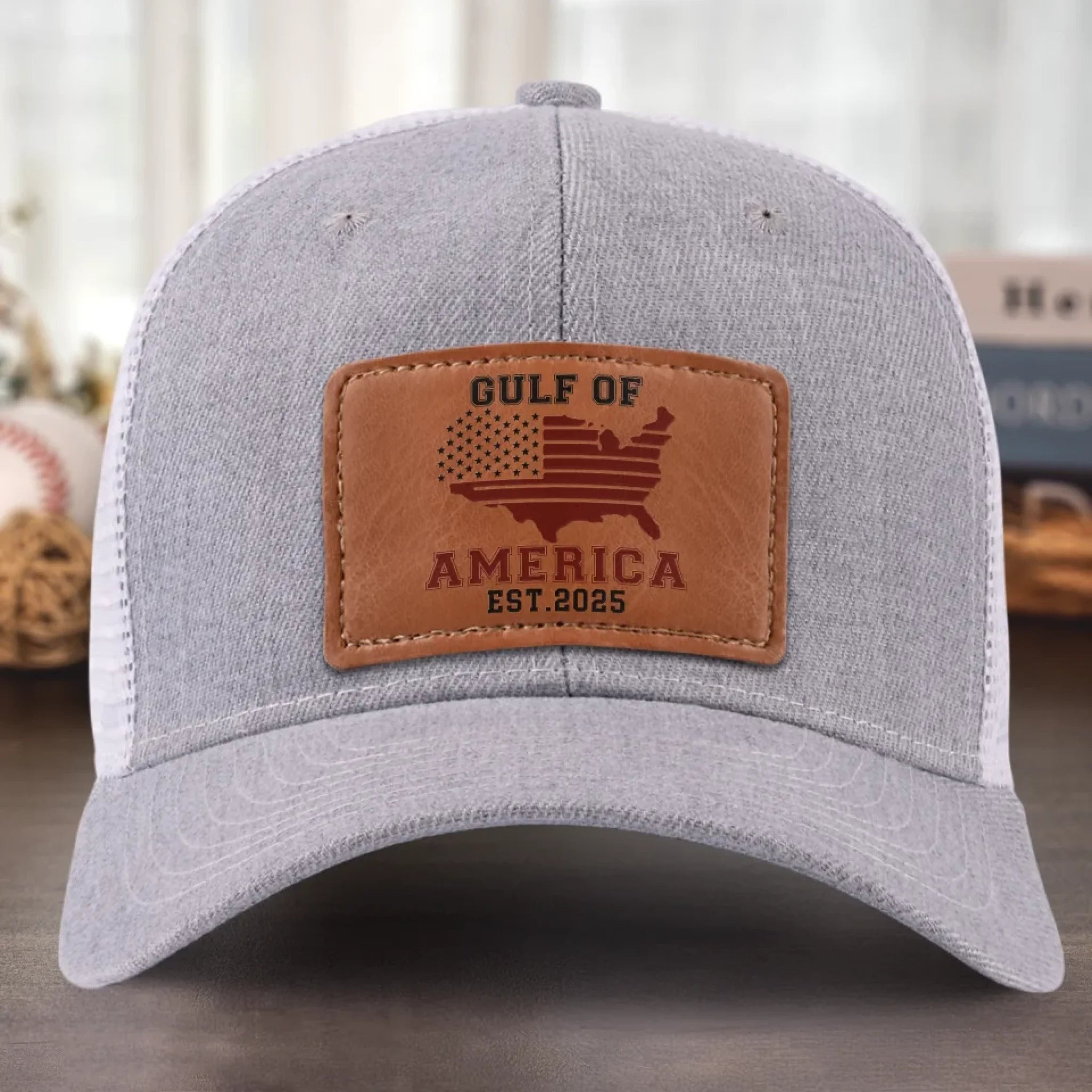 Trump Gulf Of America Trucker Hat EST 2025 USA Map Patriotic Cap Presents For Men