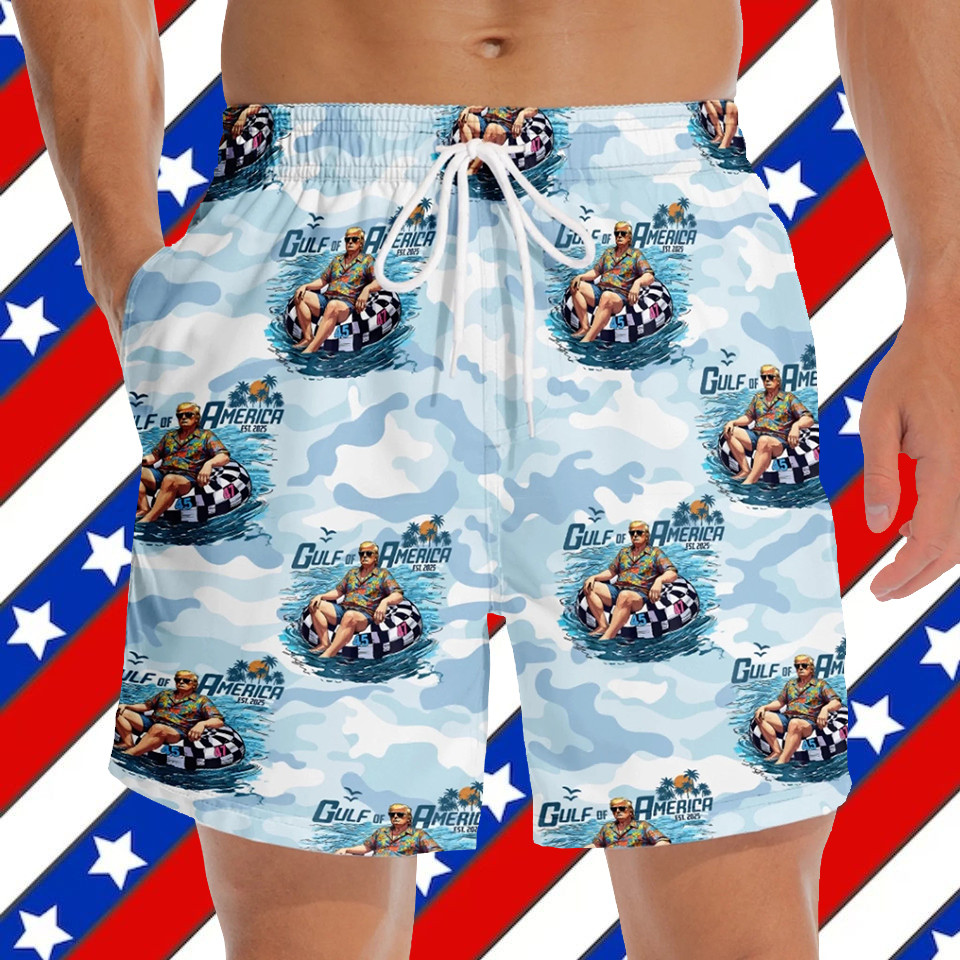 Trump Hawaiian Shorts Men's Aloha Beach Swim Trunks Funny Clothes Gifts For Trumpers