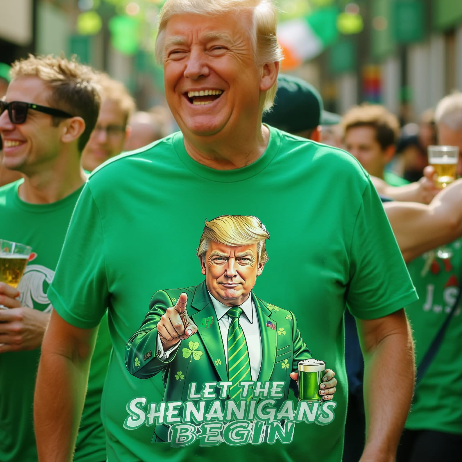 Trump Let The Shenanigans Begin T-Shirt Green St Patrick's Day Shirt Trump Fan Merch Gifts