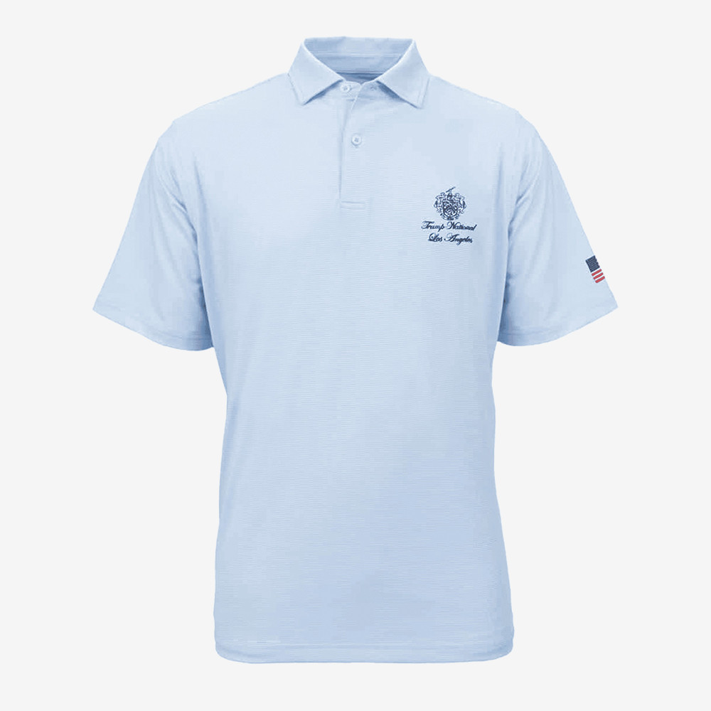 Trump Los Angeles Mini Stripe Polo Shirt Support Trump Clothes Golf Lover Gift Ideas