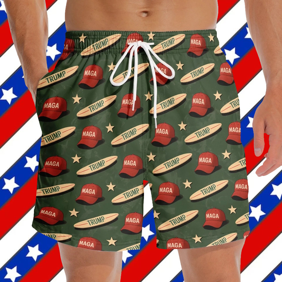Trump Maga Hawaiian Shorts US Patriotic Pride Clothing Trump Supporter Gifts For Husband