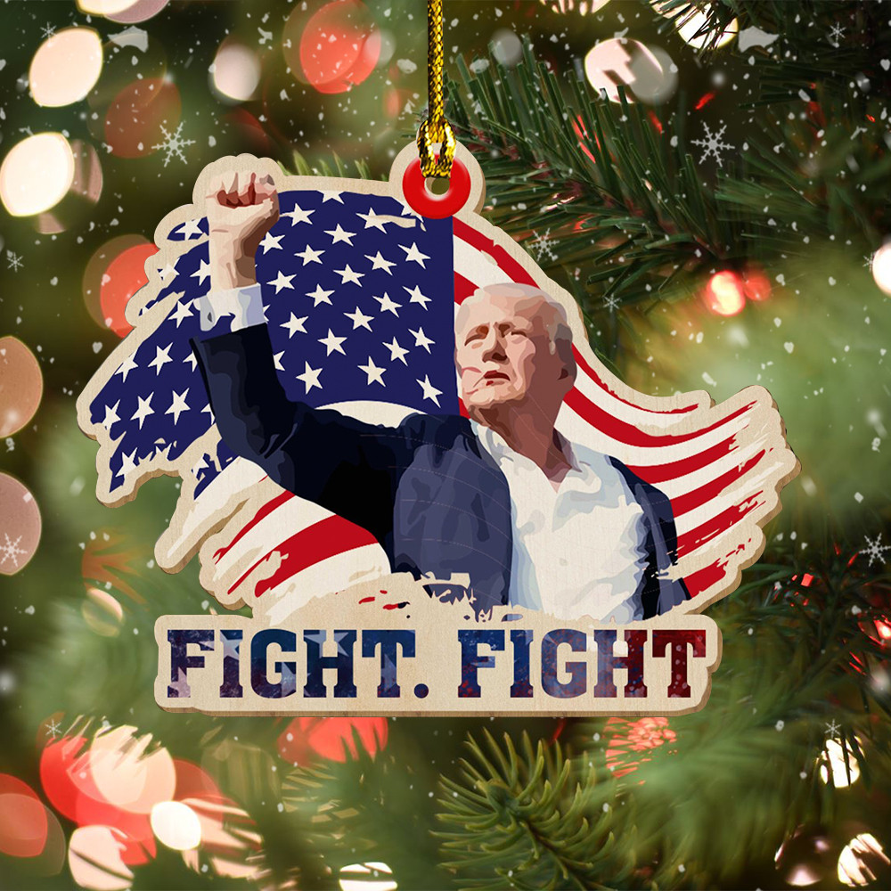 Trump Make America Great Again Ornament Shape Fight for America Tree Decor