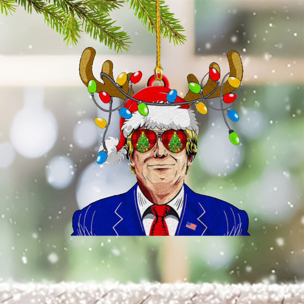 Trump Make Christmas Great Again Ornament Donald Trump 2024 Funny Christmas Tree Ornament
