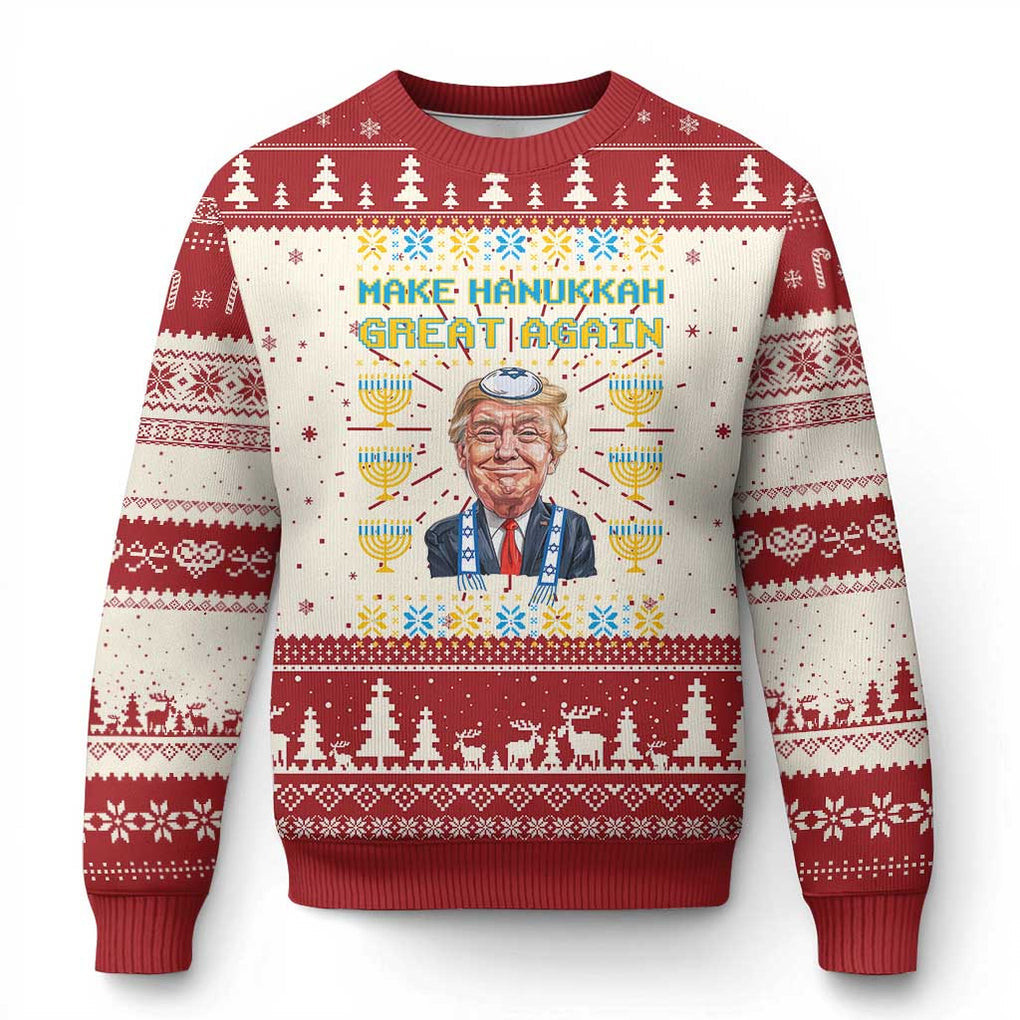 Trump Make Hanukkah Great Again Ugly Christmas Sweater Gift Ideas For Coworkers