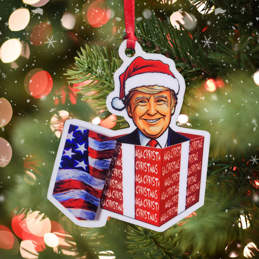 Trump Merry Kissmas My Ass Ornament Funny Holiday Tree Decorations