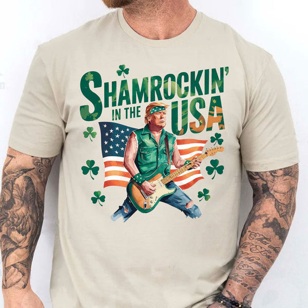 Trump Shamrockin In USA T-Shirt Donald Trump St. Patrick Shirt 2025 Irish Gift Ideas
