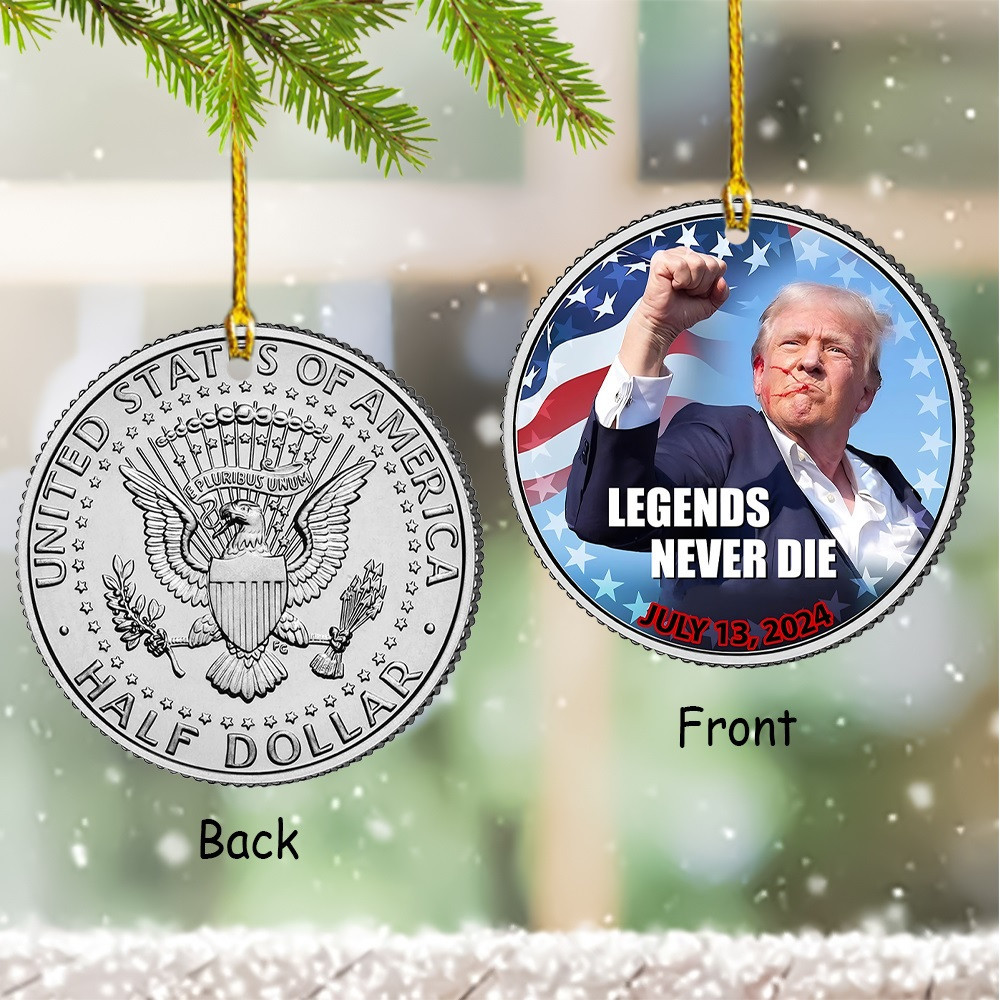 Trump Shooting Ornament Legends Never Die Christmas Tree Decor For Patriots