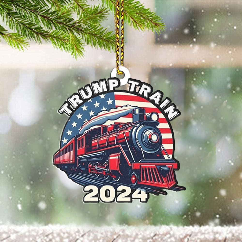 Trump Train 2024 Ornament Shape President Trump MAGA Ornament Xmas Decor
