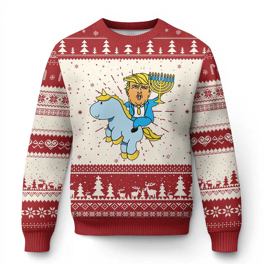 Trump Ugly Christmas Sweater Riding Unicorn Funny Meme Xmas Gift For Fan