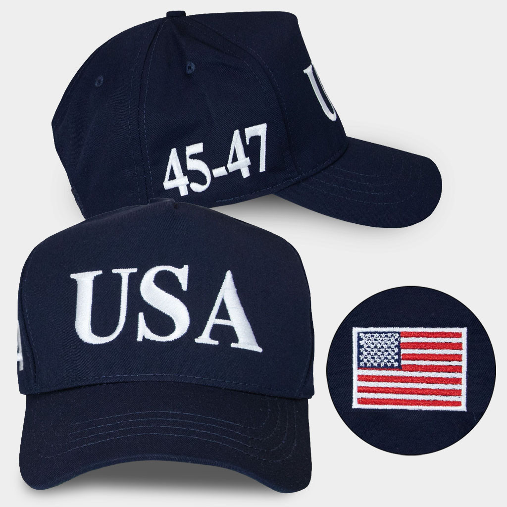 Trump USA 45 47 Hat Embroidered USA Flag Donald Trump Cap Gifts For MAGA Fans
