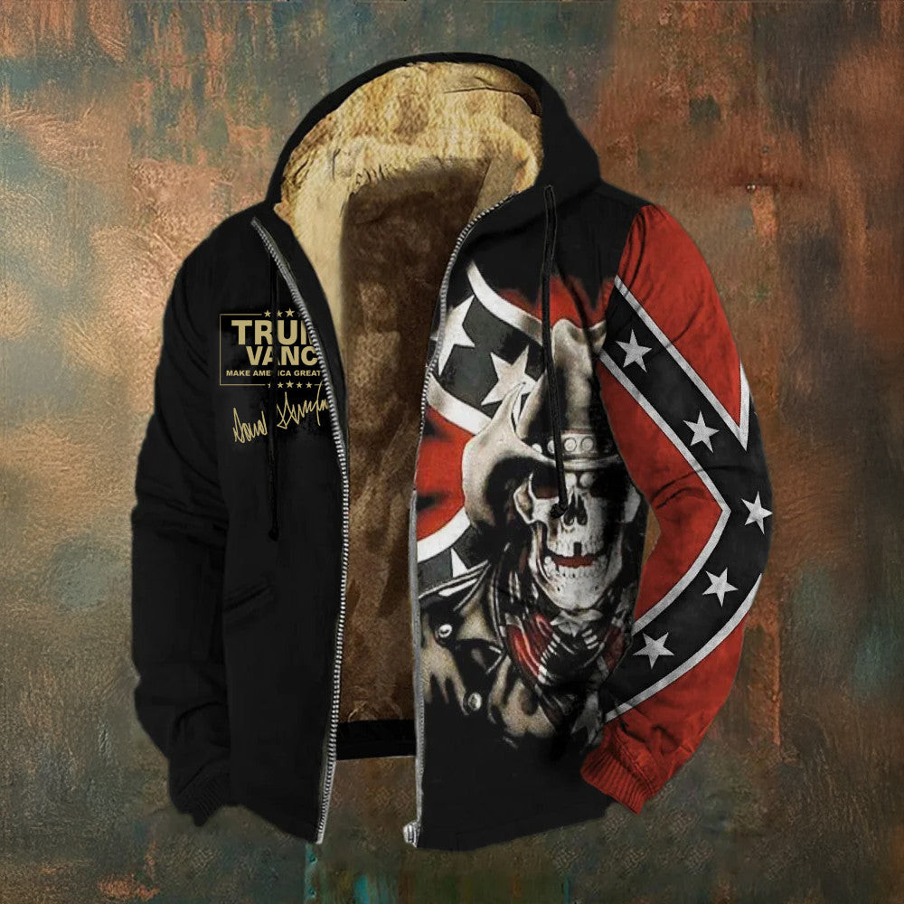 Trump Vance 2025 Zip Hoodie Old Dixie Southern Pride Hoodie Cowboy Skull Vintage Apparel Trump Vance 2025 Zip Hoodie Old Dixie Southern Pride Hoodie Cowboy Skull Vintage Apparel