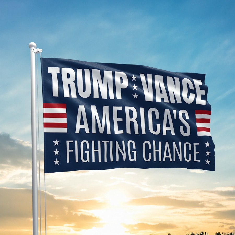 Trump Vance America's Fighting Chance Flag Outdoor Decor Gifts For Trump Supporters