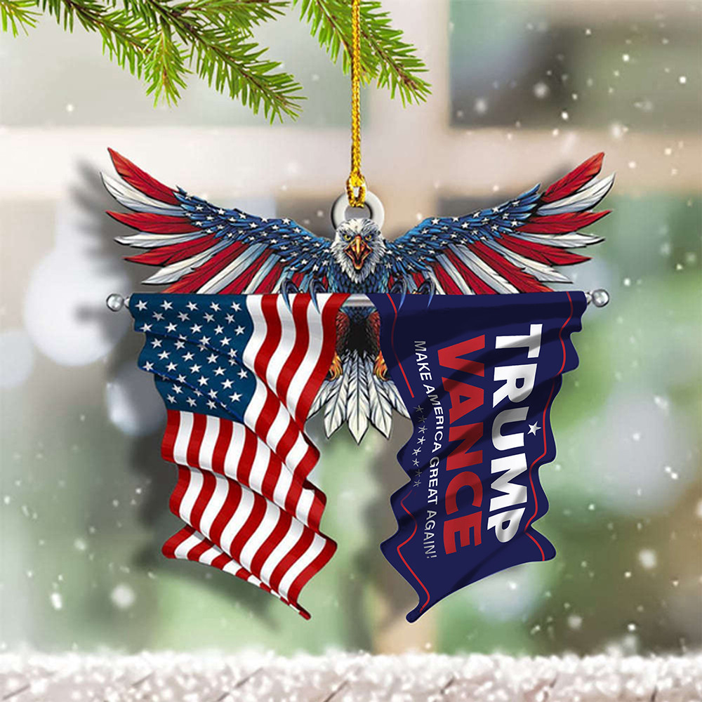 Trump Vance Make America Great Again US Eagle Ornament for Christmas