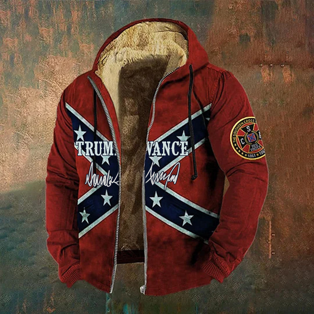 Trump Vance Zip Hoodie MAGA Old Dixie Merch Vintage Southern Cross Apparel Gifts For Dad Trump Vance Zip Hoodie MAGA Old Dixie Merch Vintage Southern Cross Apparel Gifts For Dad