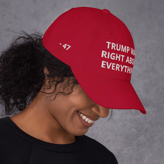 Trump Was Right About Everything Embroided Hat MAGA Hat Patriot Gift for Republicans - Image 3
