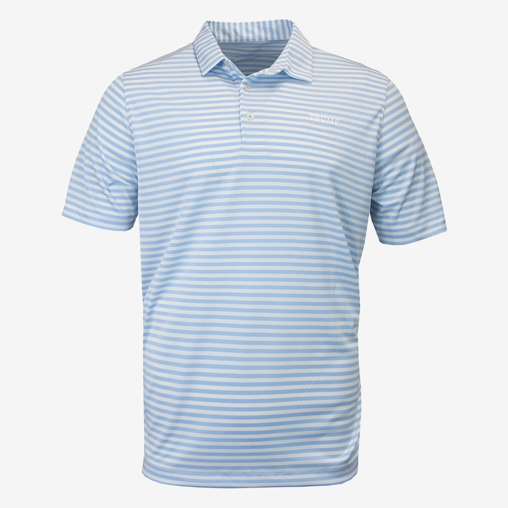 Trump Yarn-Dye Stripe Polo Shirt 45 47 MAGA Support Trump Shirt Gifts For Father