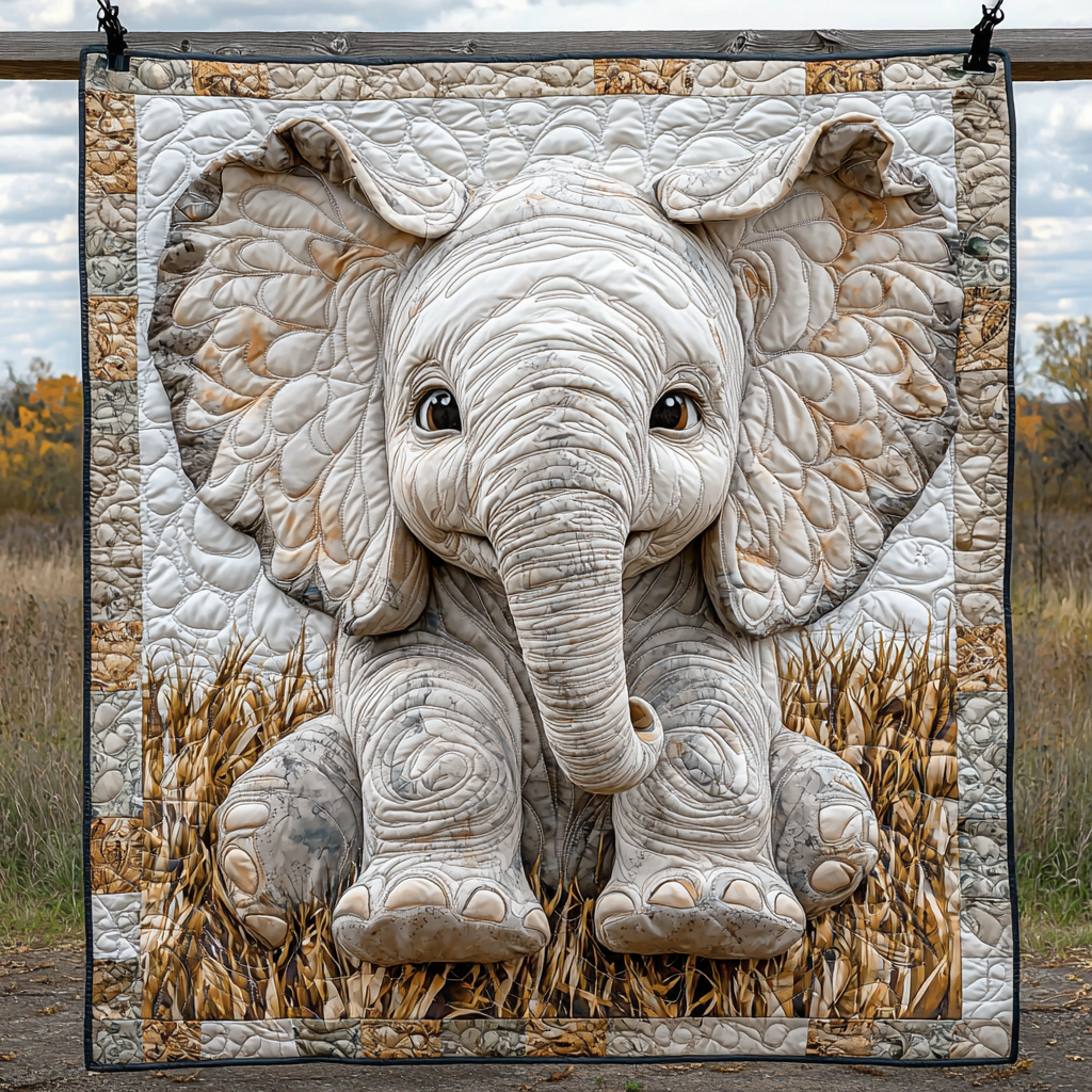 Trunkling Trails Quilted Blanket Christmas Holiday Gifts For Someone Who Likes Elephants