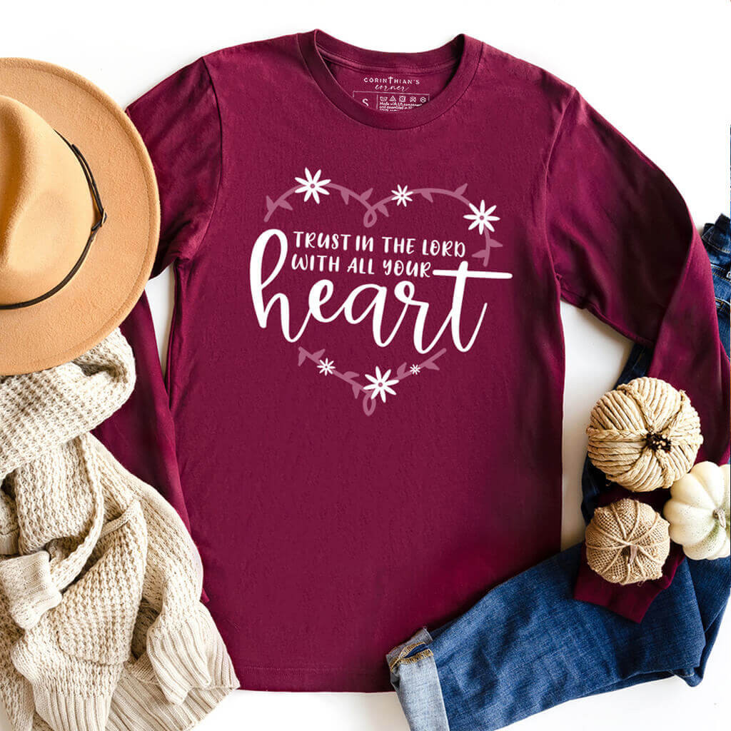 Trust In The Lord Long Sleeve Christian Gifts For Women