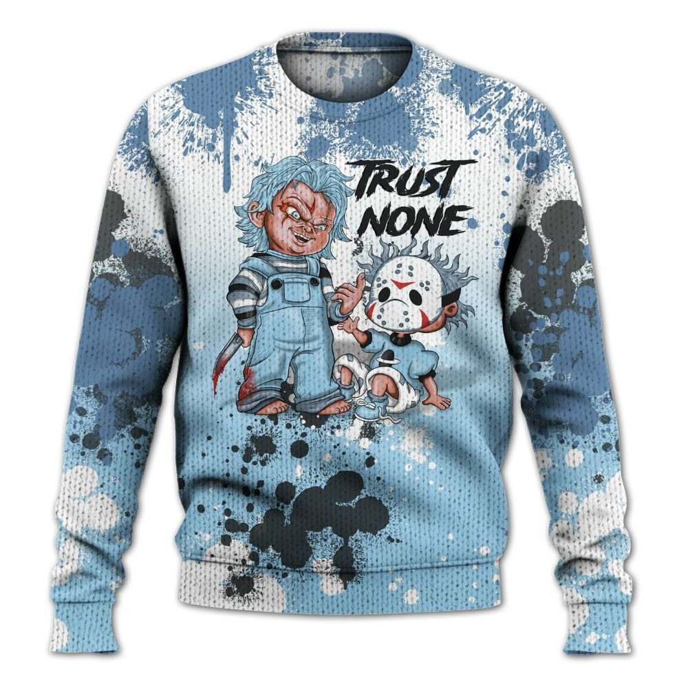 Trust No One Scary Knitted Sweater Gift For New Boyfriend