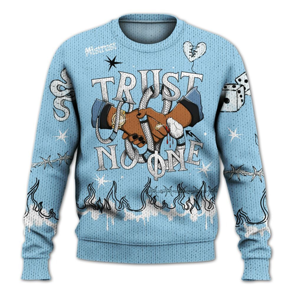 Trust No One Snake-Bite Doodle Crayon Knitted Sweater Gift For Men