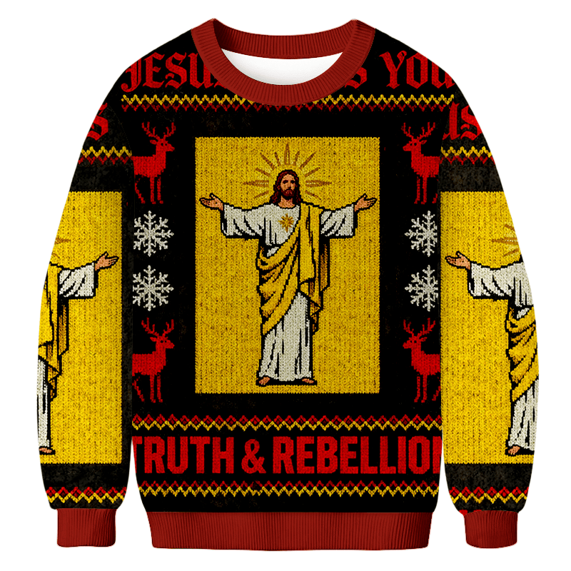 Truth Rebellion Christmas Ugly Sweater Winter Apparel Christmas Gifts For Christians