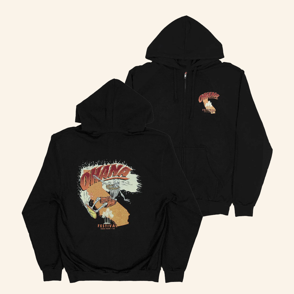 TSURT Merch Ohana Festival 2021 Skelly Surfer Zip Hoodie Gifts For Brother