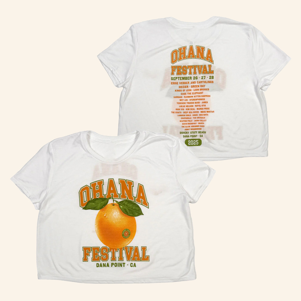TSURT Merch Ohana Festival Orange Cropped T-Shirt Birthday Ideas For Wife TSURT Merch Ohana Festival Orange Cropped T-Shirt Birthday Ideas For Wife
