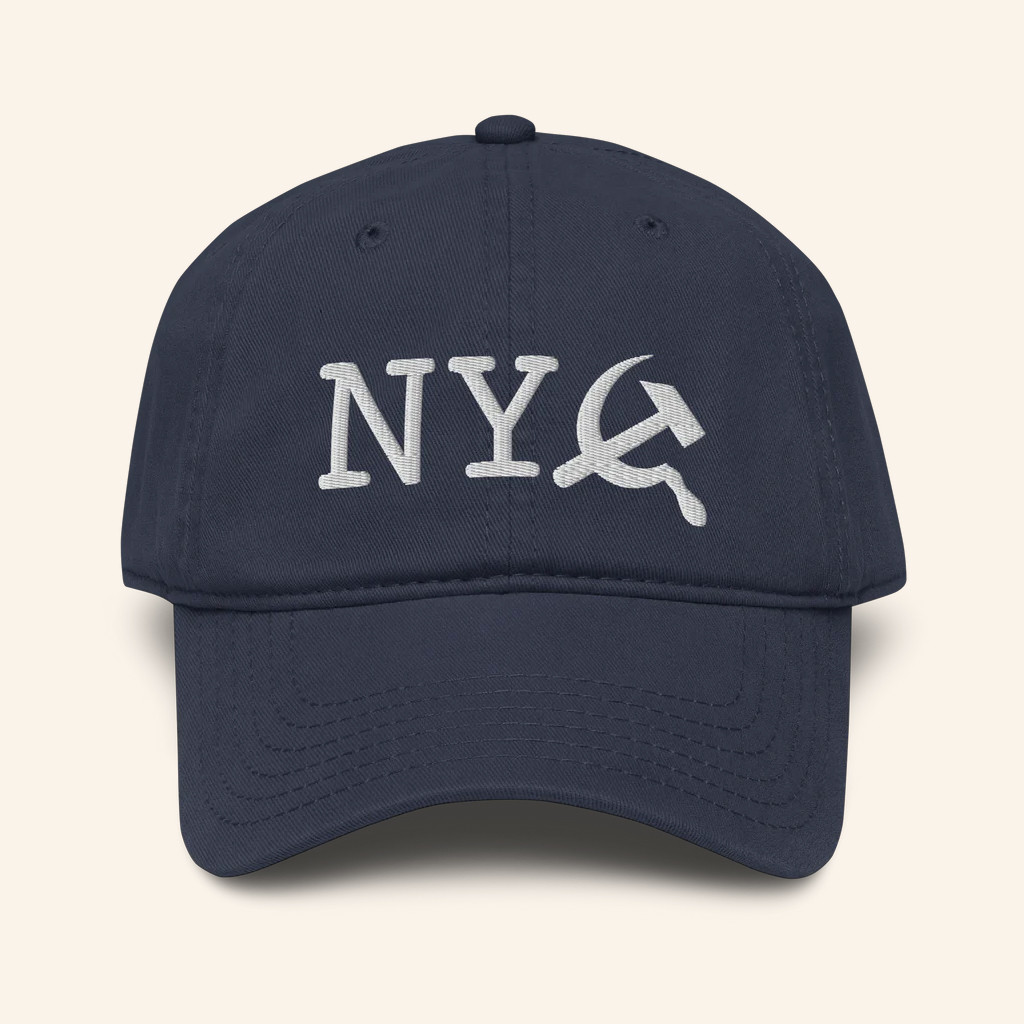 Tucker Carlson Network Merch NY Commie Navy Hat Embroidered Gift Ideas For Dad