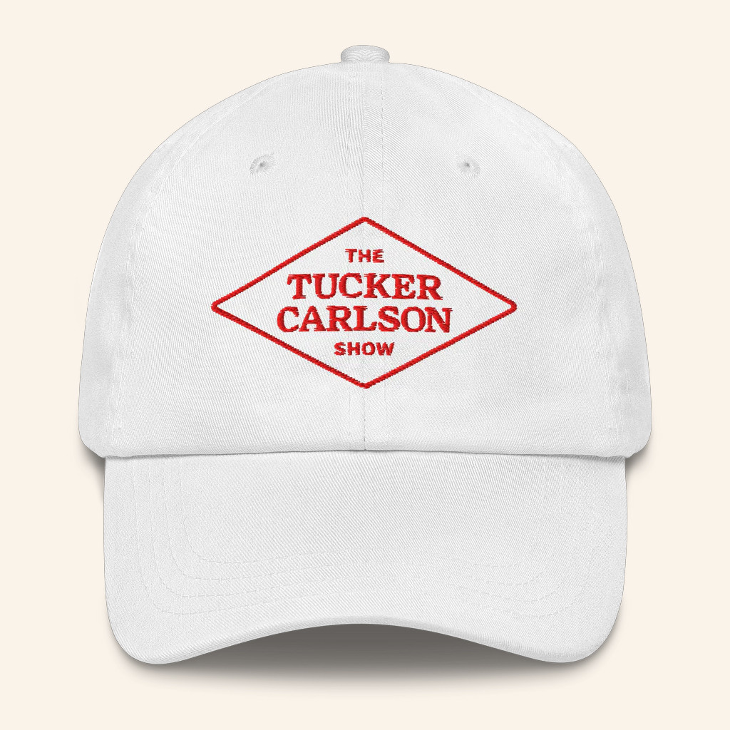 Tucker Carlson Network Merch The Tucker Carlson Show Dad White Hat Embroidered Gifts For Dad