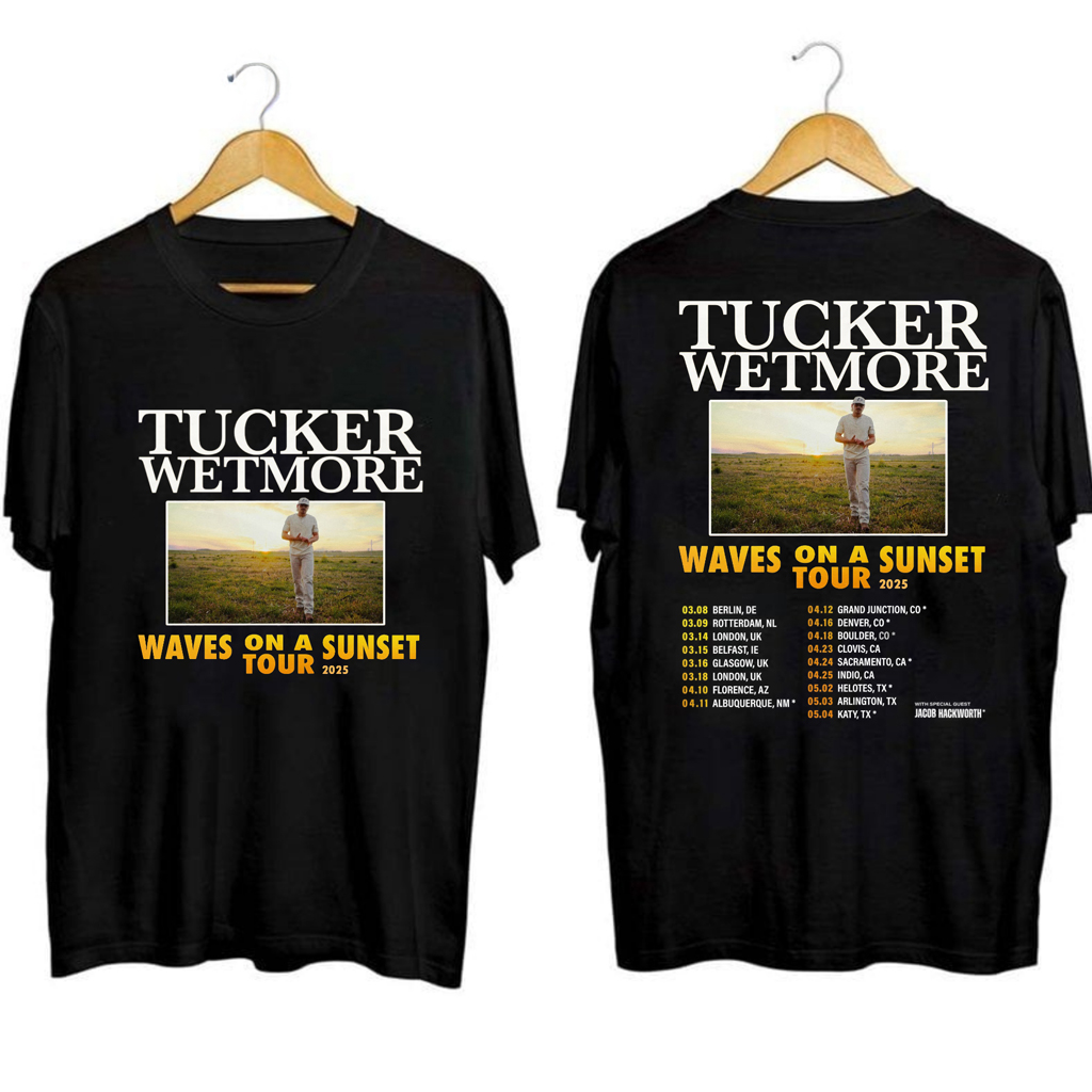 Tucker Wetmore Waves On A Sunset Tour Shirt Tucker Wetmore Merch Gifts For Boyfriend