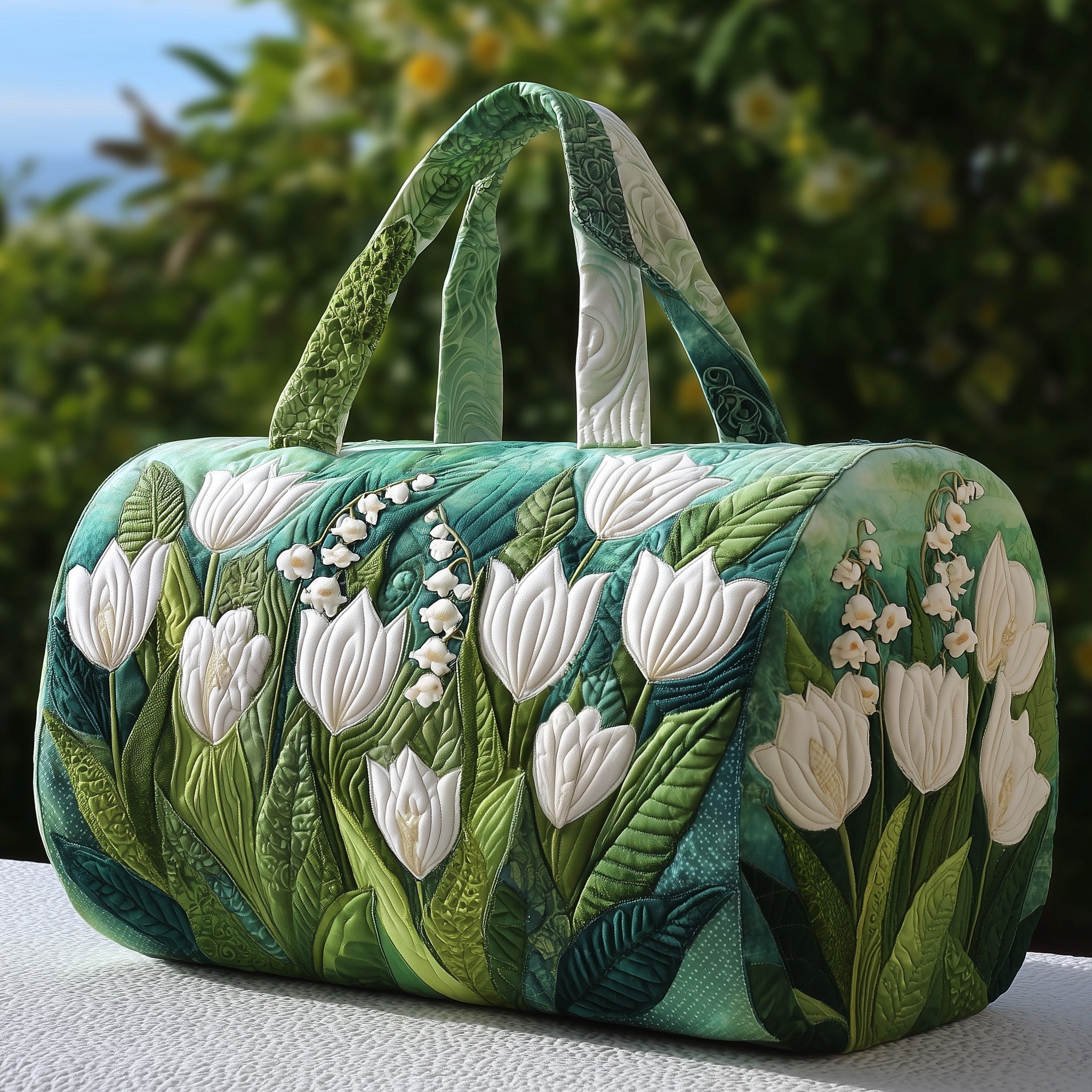 Tulip Blooms Quilted Duffle Bag Everyday Gift Idea