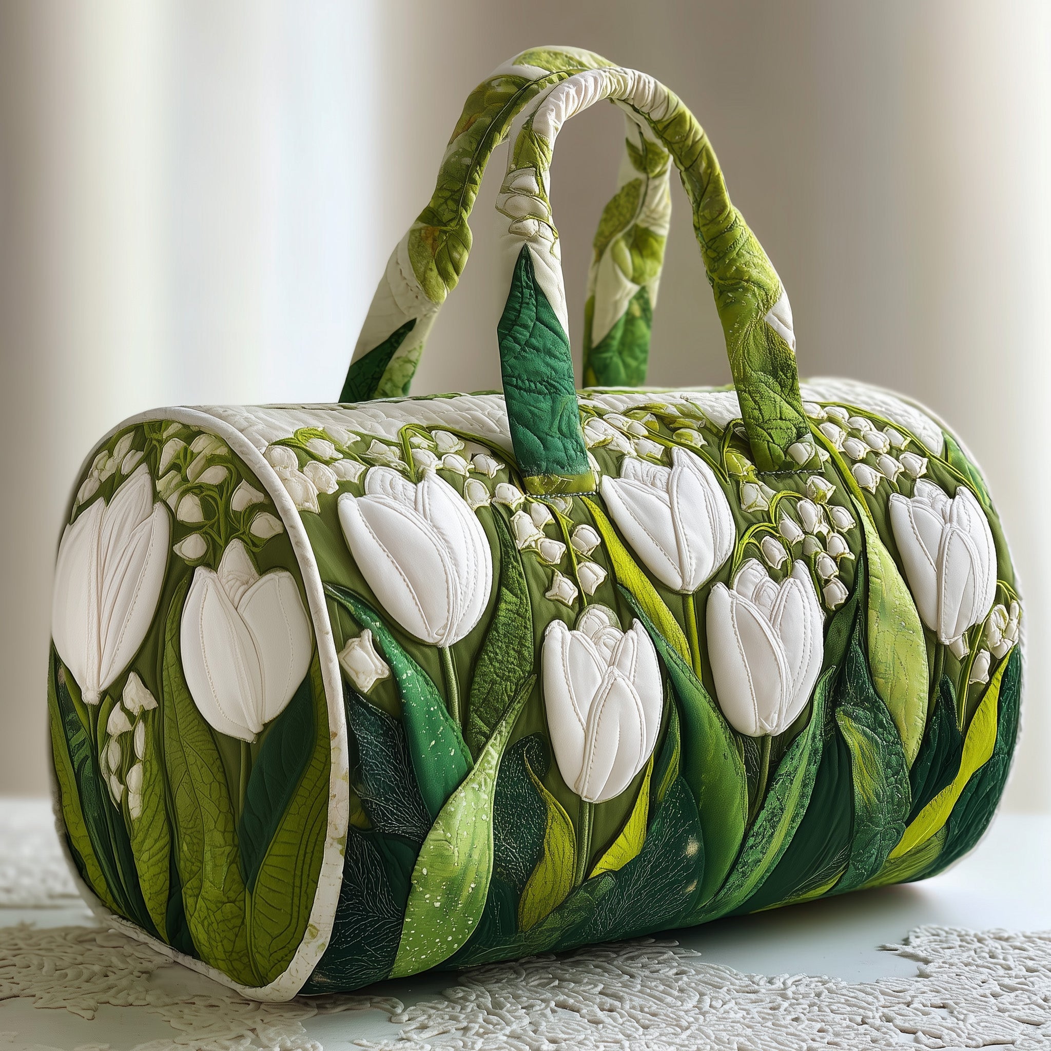 Tulip Blooms Quilted Duffle Bag Fall Gift Choice
