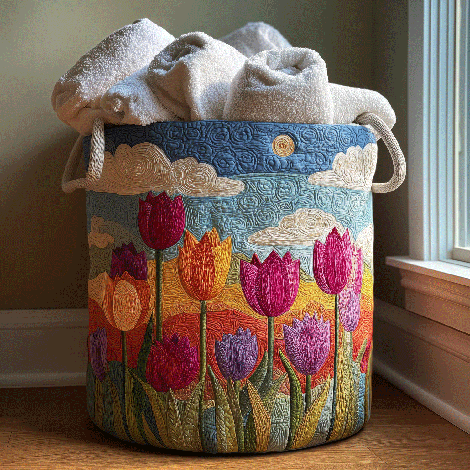 Tulip Daylight Quilted Laundry Basket Graduation Merch Gift