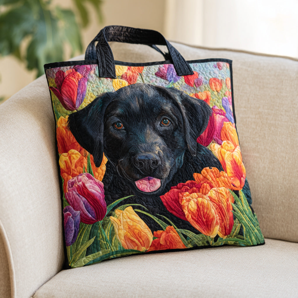 Tulip Labrador Retriever Quilted Tote Bag Xmas Gift For Dog Lover