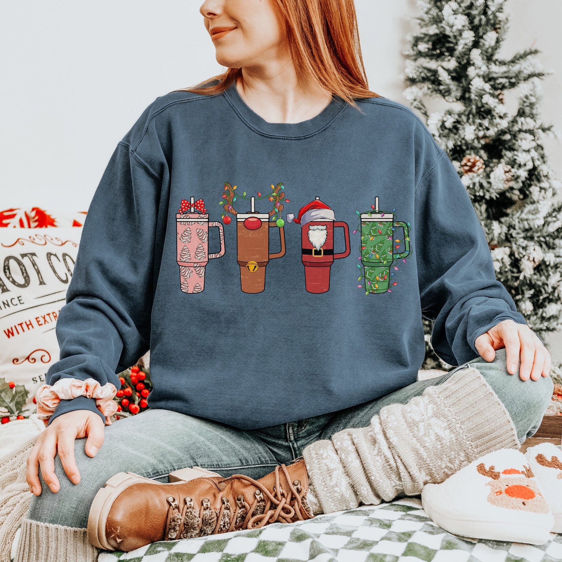 Tumbler Holiday Christmas Sweater Women's Xmas Crewneck 2024 Gifts For Girlfriend Tumbler Holiday Christmas Sweater Women's Xmas Crewneck 2024 Gifts For Girlfriend