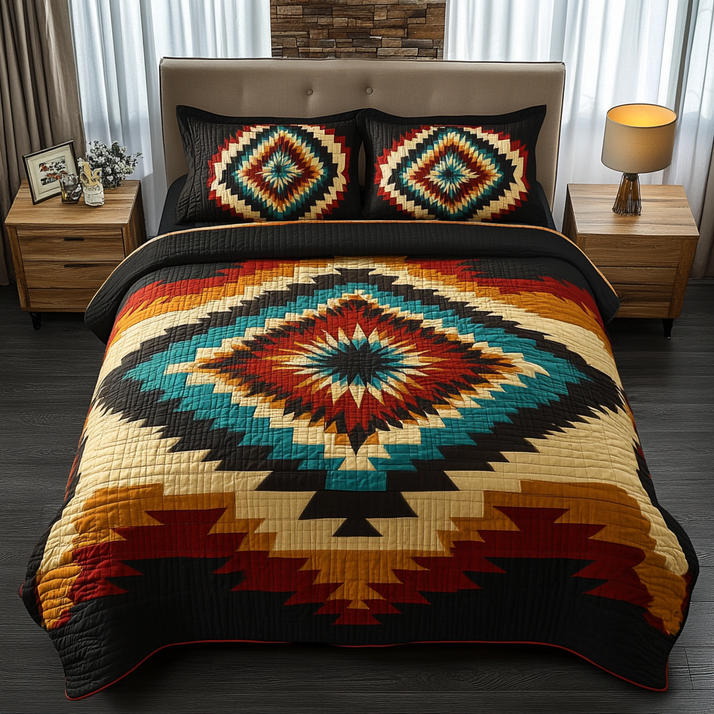 Tumbleweed Trails Quilted Bedding Set Cute Room Decor Native American Indian Gifts