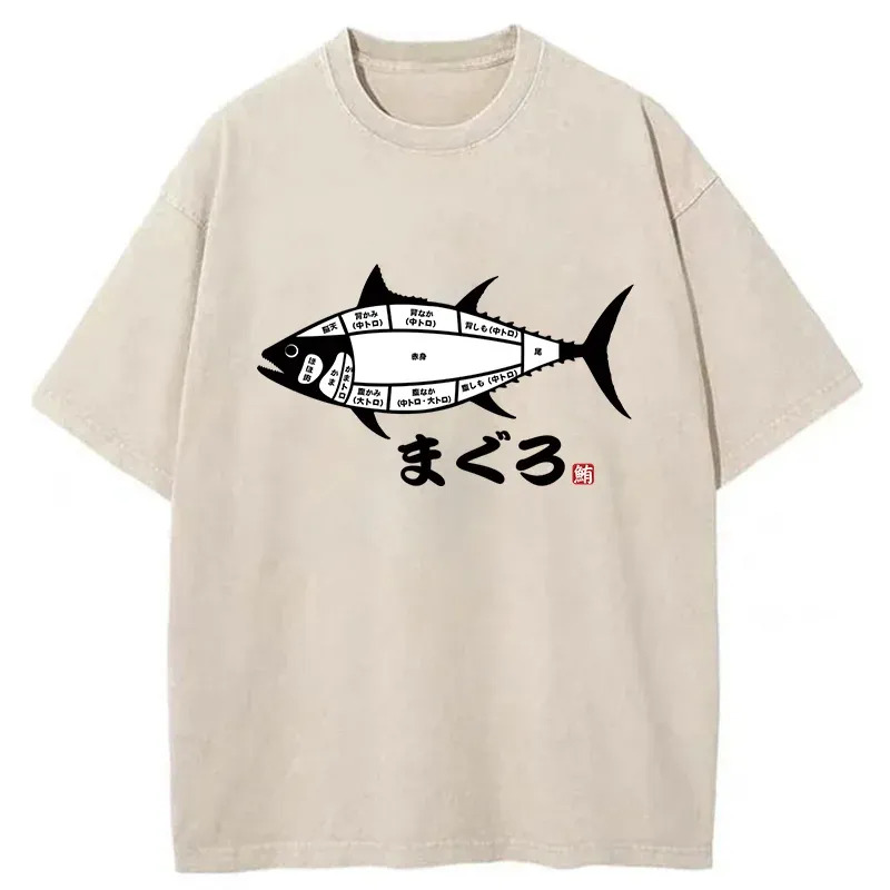 Tuna Usage Chart Washed T-Shirt Funny Quote Unisex Shirt Gifts For Besties