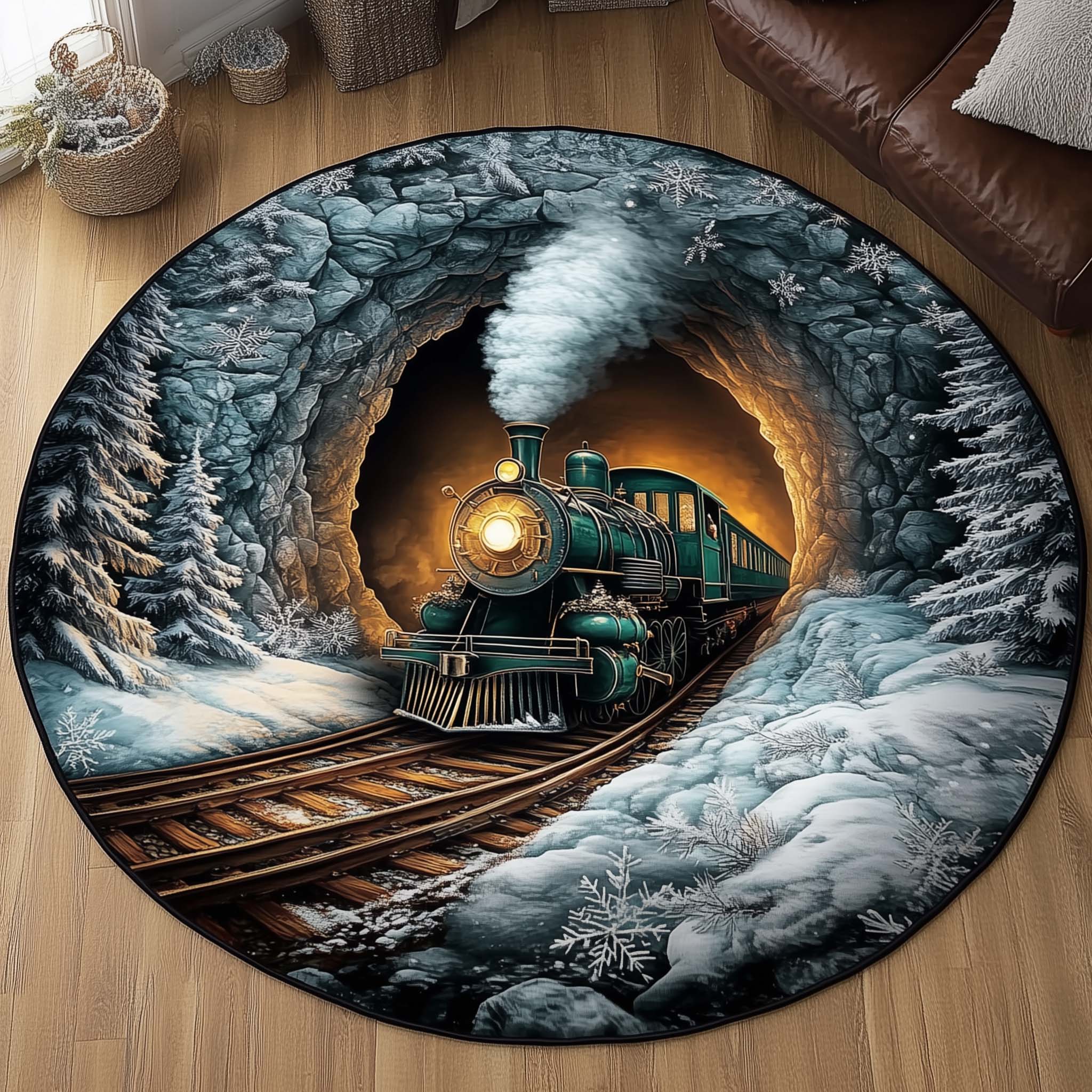 Tunnel Express Quilted Round Mat Elegant Quilted Round Mat to Enhance Your Room